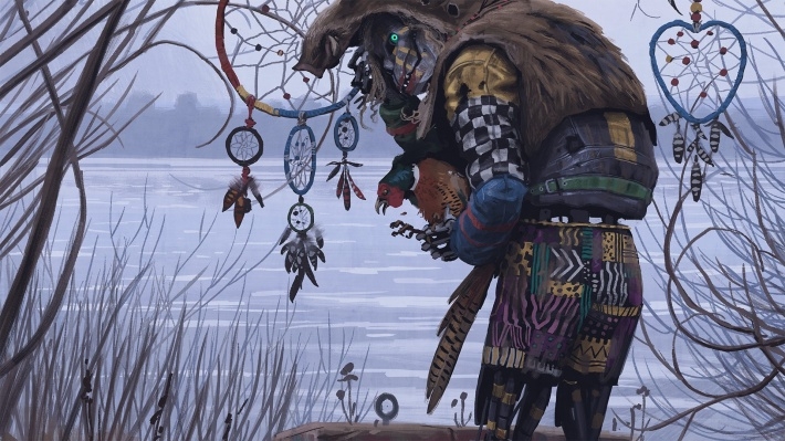 手绘机器人插画电脑壁纸图片