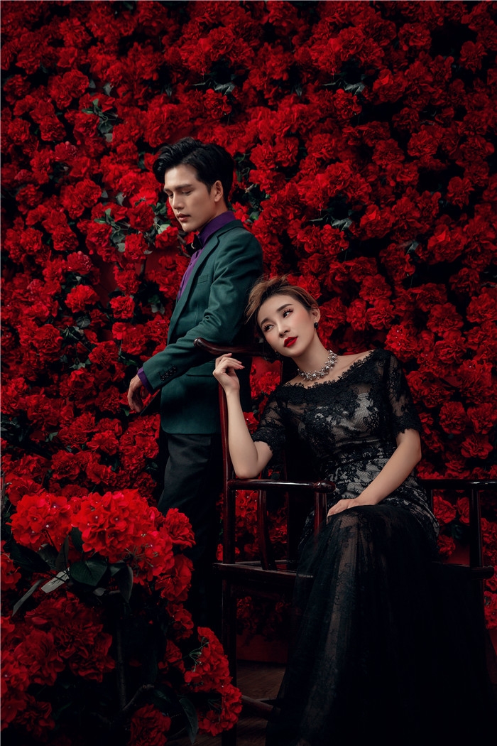 暗红 婚纱照