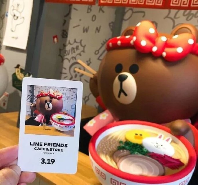 权麻麻：日本福冈的LineFriends主题商店 如此可爱的拉面好想来一碗