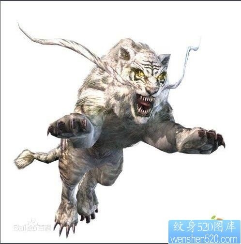 猛虎下上之白虎纹身素材