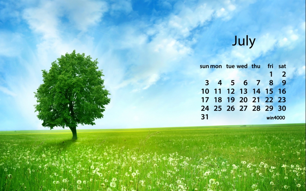 2016年7月日历花草风景图片唯美电脑桌面壁纸下载