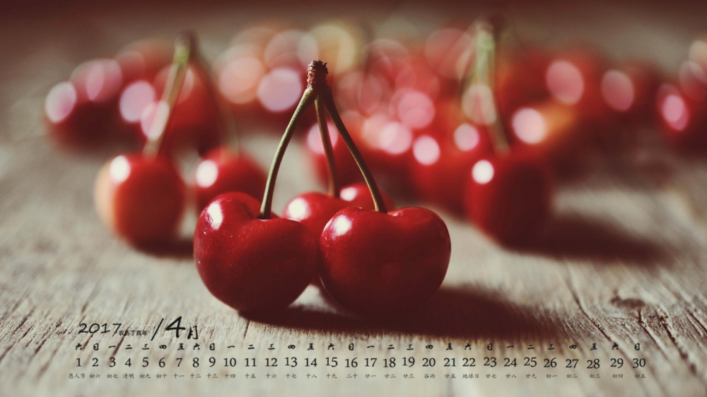 2017年4月唯美的静物摄影桌面日历壁纸