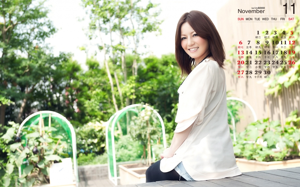 2016年11月日历日系清新美女写真壁纸下载