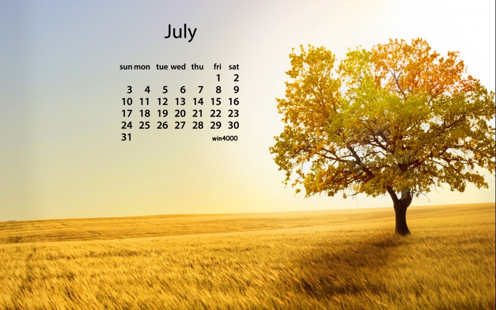 2016年7月日历花草风景图片唯美电脑桌面壁纸下载
