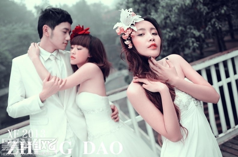 婚纱照三人 爱情三人行 婚纱照
