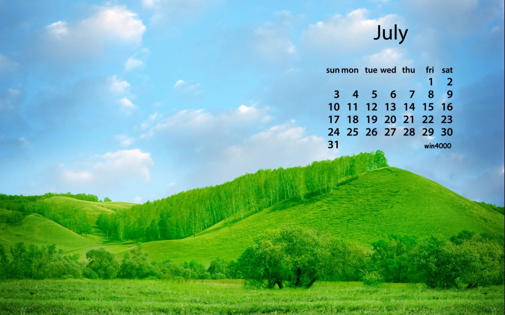 2016年7月日历花草风景图片唯美电脑桌面壁纸下载