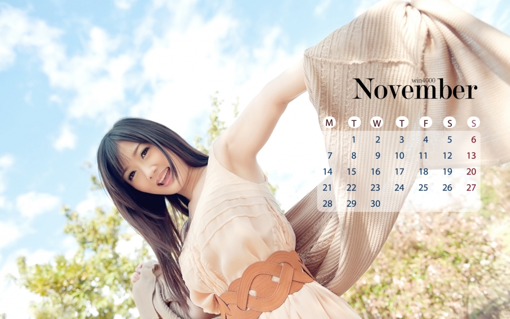 2016年11月日历日系清新美女写真壁纸下载