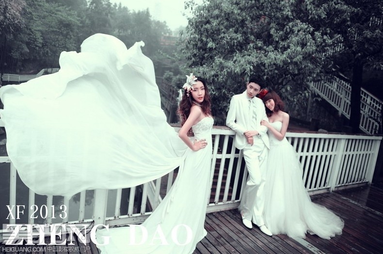 婚纱照三人 爱情三人行 婚纱照