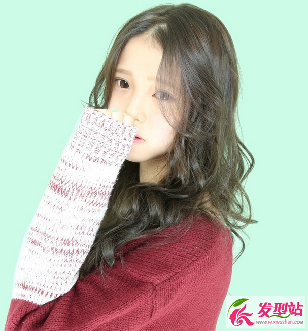 摩卡棕色染发卷发 空气透明感少女发型