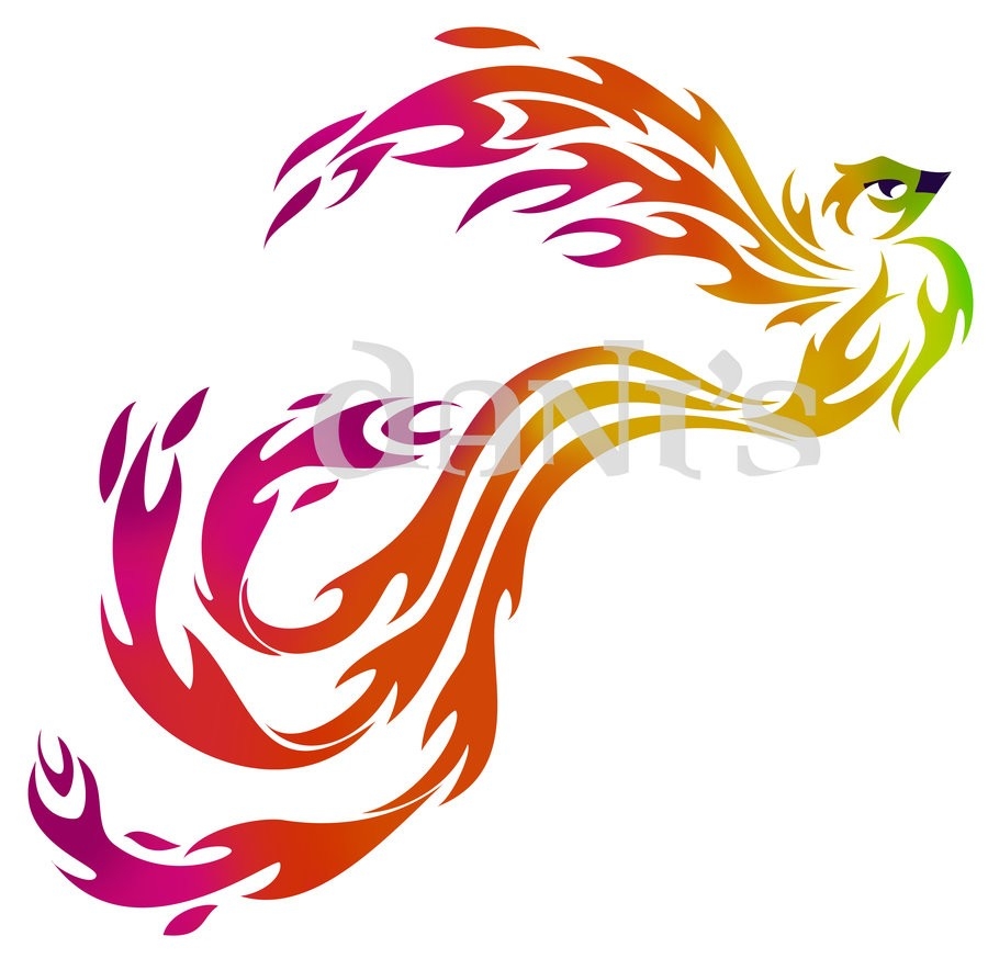 一款适合纹腿部的凤凰图