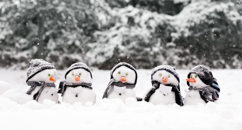 雪的风景图 可爱的雪人风景图片