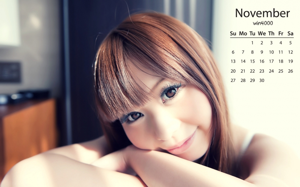 2016年11月日历日系清新美女写真壁纸下载