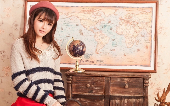 唯美校园女郎美女桌面壁纸