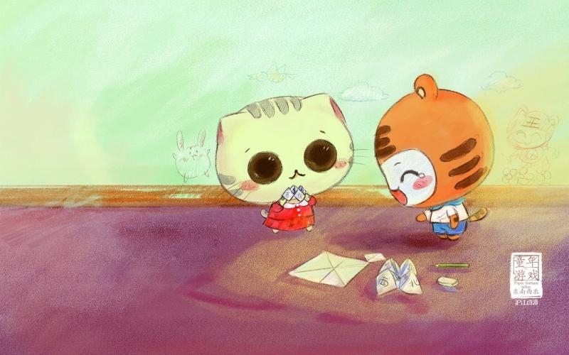 可爱cc猫之童年游戏卡通图片