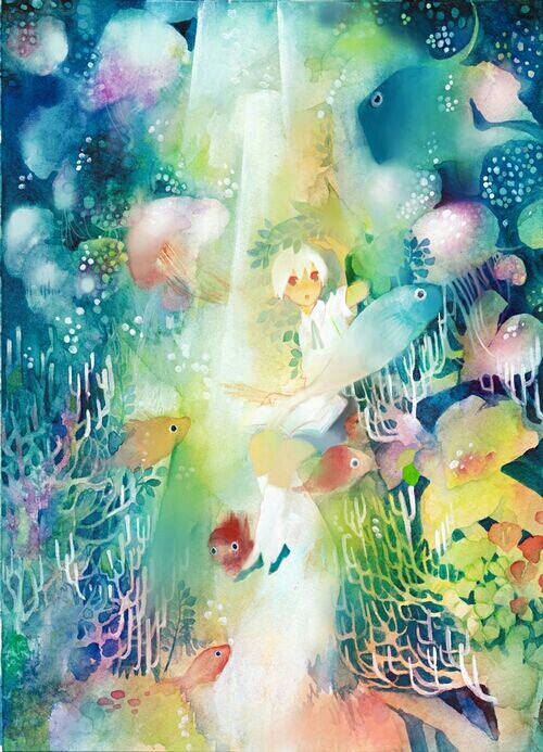 治愈系唯美意境插画