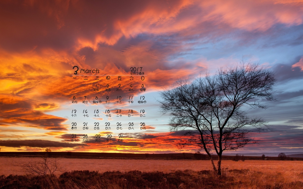 2017年3月美丽风光自然日历壁纸