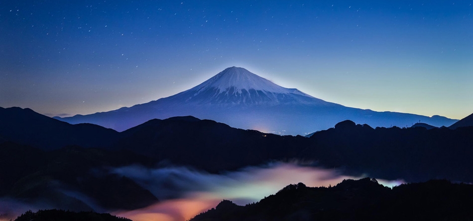 山，夜晚，星星，天空，风景壁纸