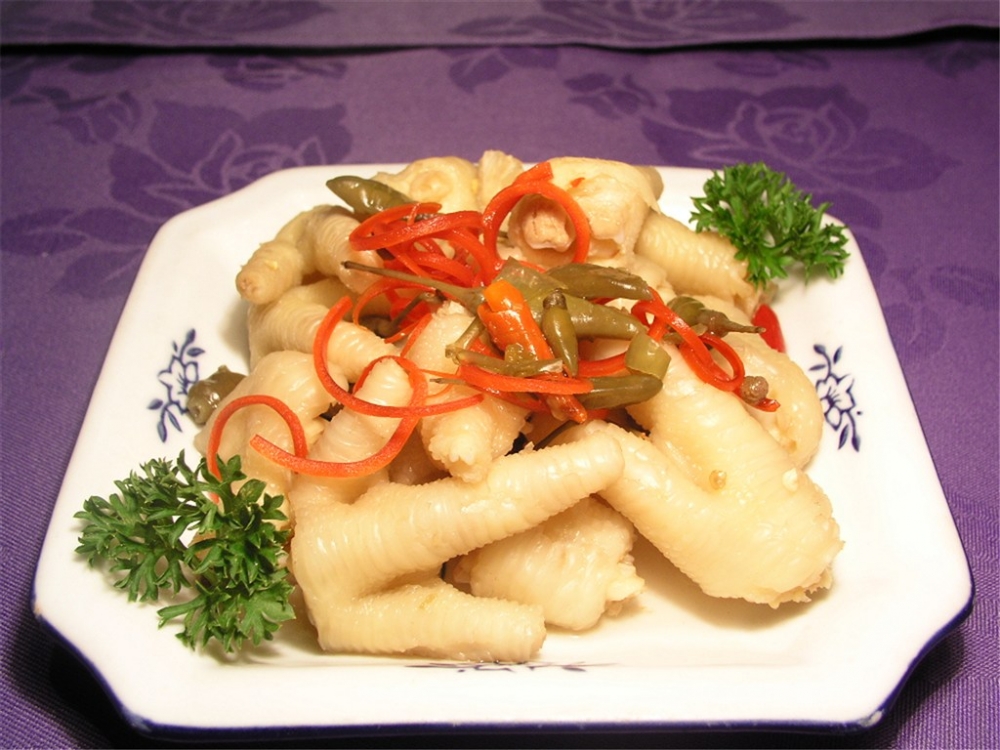 三椒凤爪凉菜系列美食素材图片