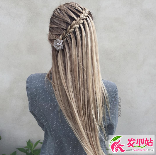 长直发编发发型图片 2017流行烫直发发型女