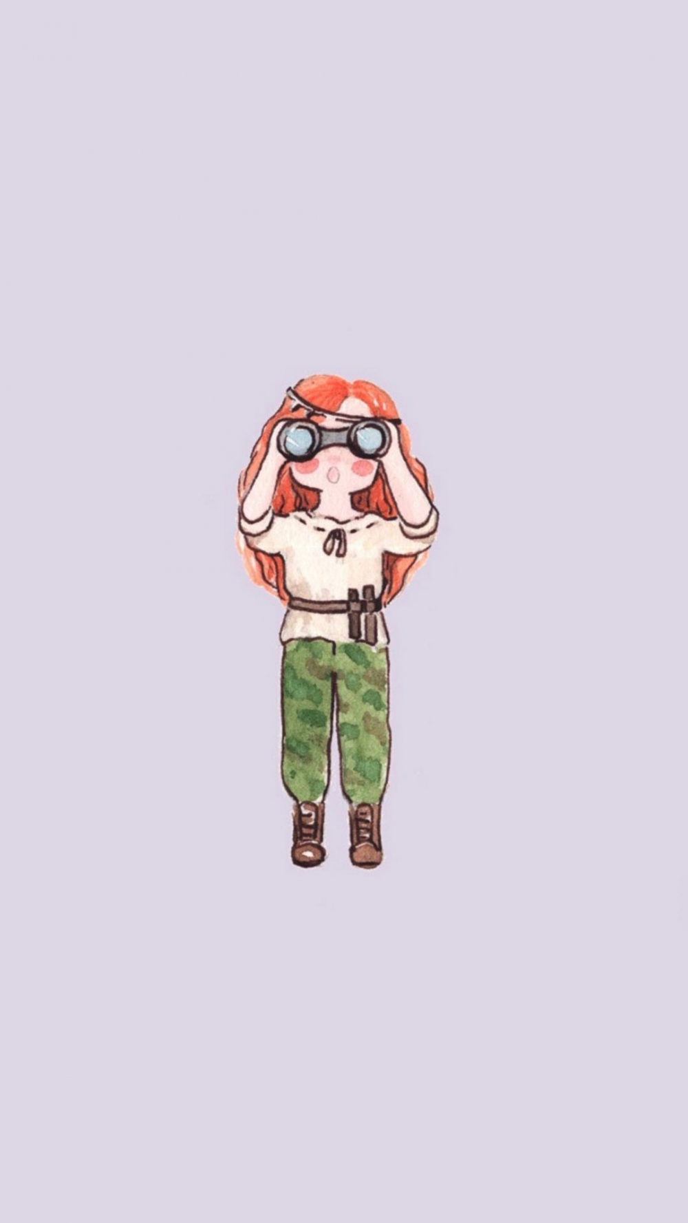 小清新插画女孩高清图片手机壁纸