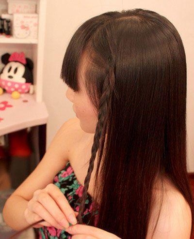 韩式DIY齐刘海扎发搭配 非常好看而且甜美的款式