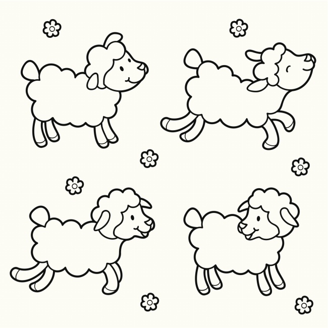 超简单儿童卡通简笔画羊的图片