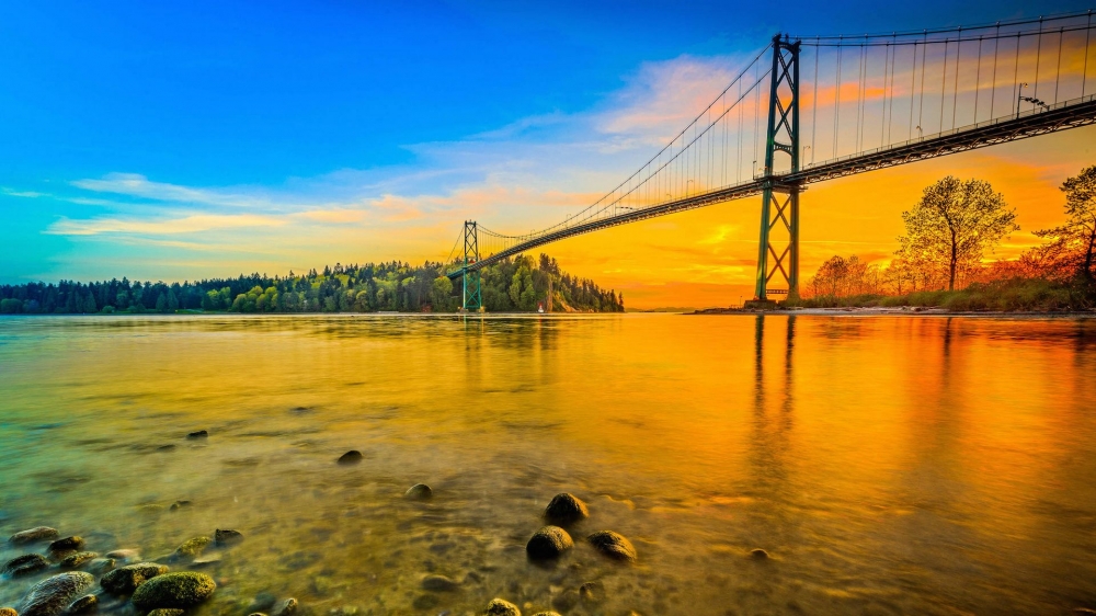加拿大狮门大桥风景图片