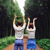 清新LOVE手势情侣头像