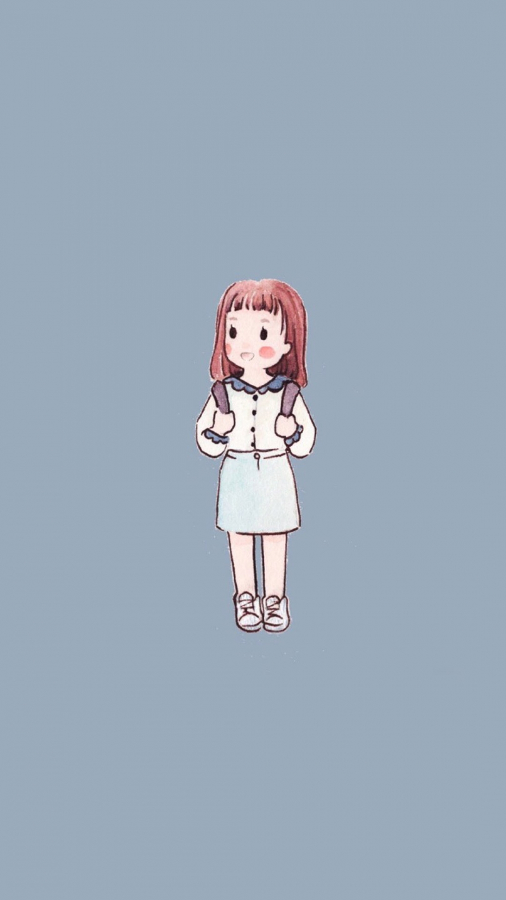 小清新插画女孩高清图片手机壁纸
