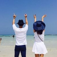 清新LOVE手势情侣头像