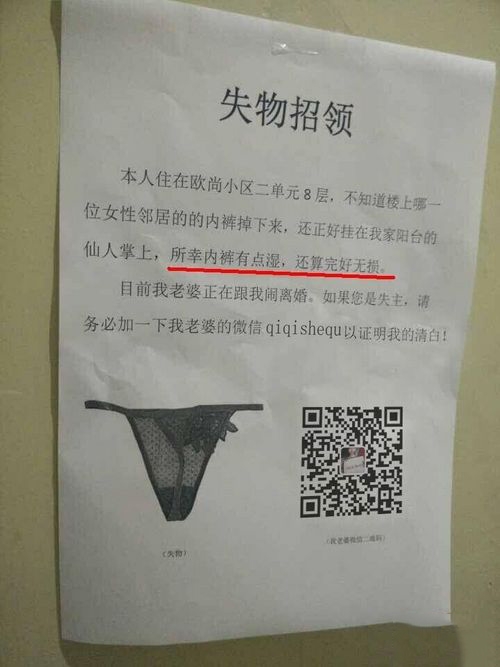 这是谁家媳妇的内裤啊，赶快来领吧！