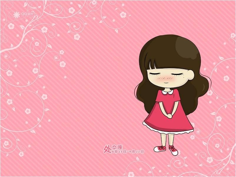 卡通小女孩唯美十二星座图片