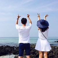 清新LOVE手势情侣头像