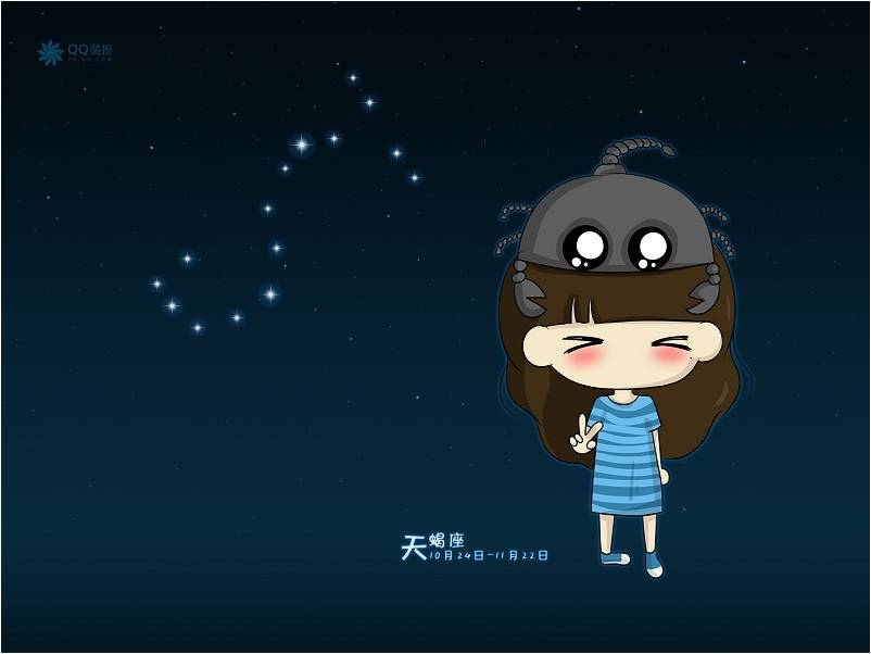 卡通小女孩唯美十二星座图片