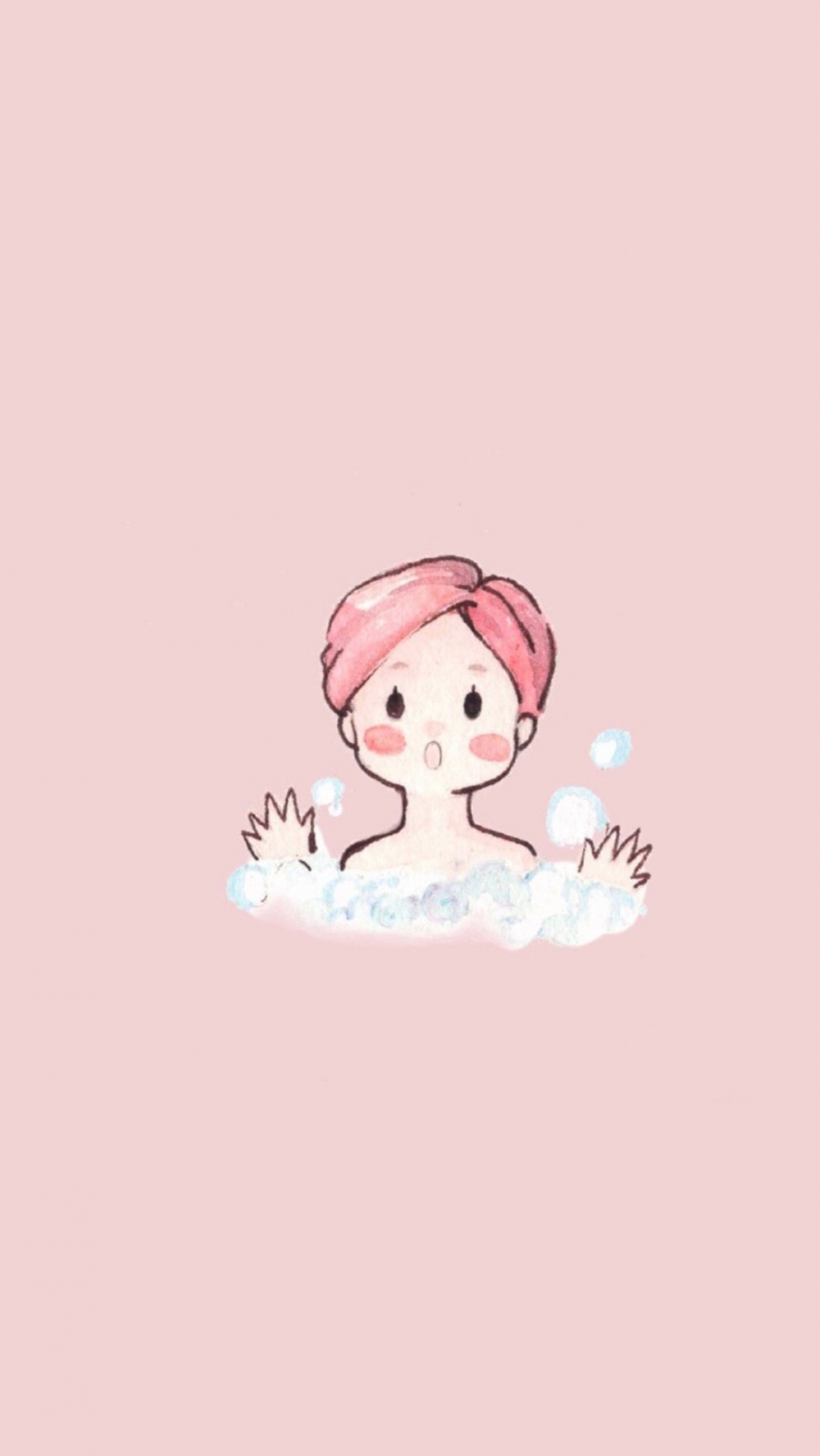 小清新插画女孩高清图片手机壁纸