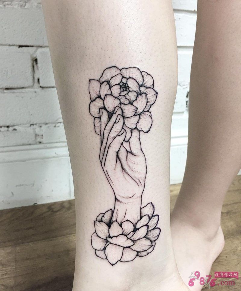 欧美花卉手绘纹身图案
