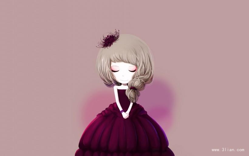 甜美花花公主卡通图片