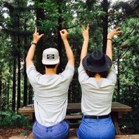 清新LOVE手势情侣头像