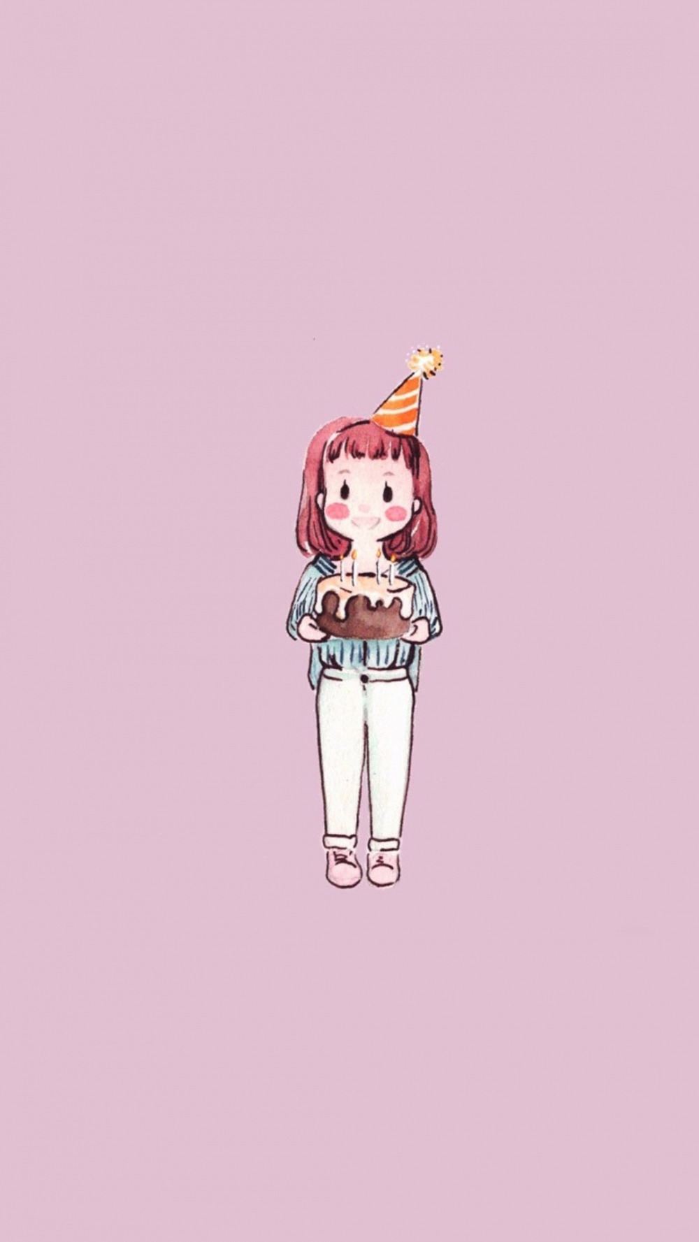 小清新插画女孩高清图片手机壁纸