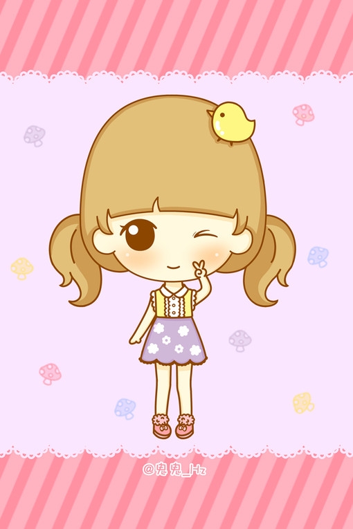 爱上鬼小妞的可爱动漫插画