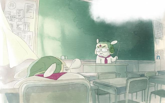 搞笑屌丝米兔开学季图片