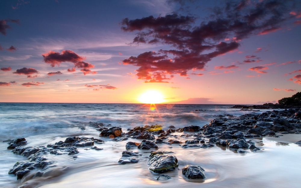 大海的中心唯美夕阳风景电脑桌面壁纸