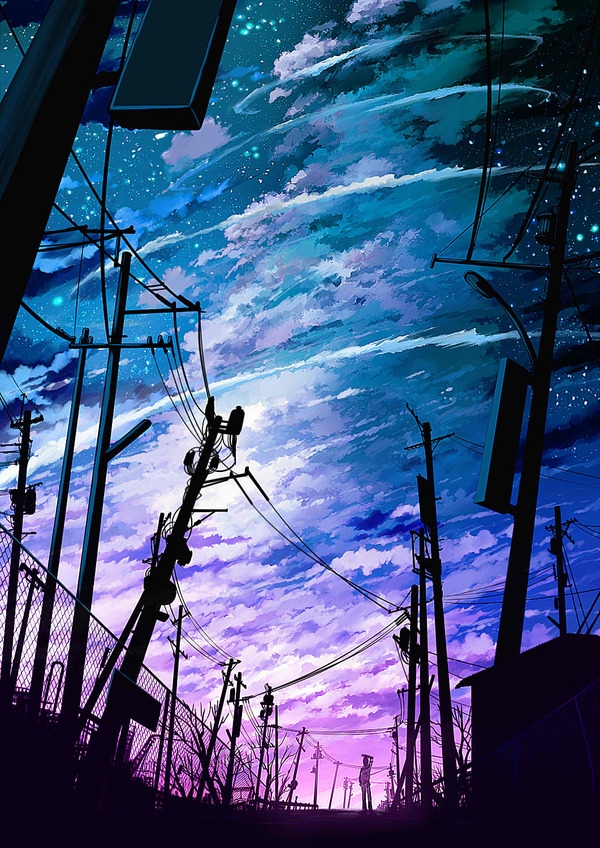 插画有爱 少年的帽子里有海星和鱼