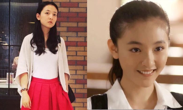 吴倩素颜美女学生装扮清纯可爱
