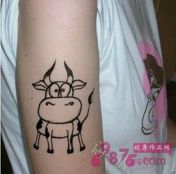十二生肖纹身“牛”可爱牛纹身图案