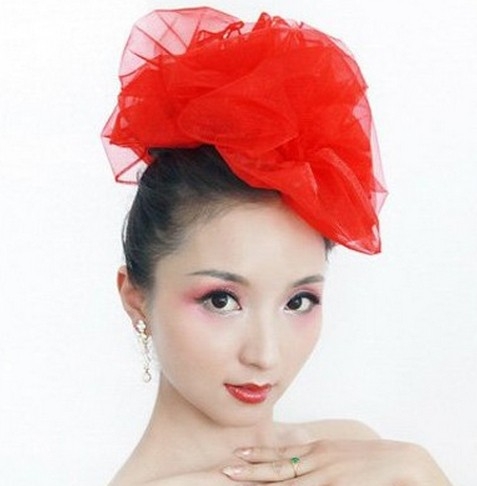 中式古典新娘盘发图片
