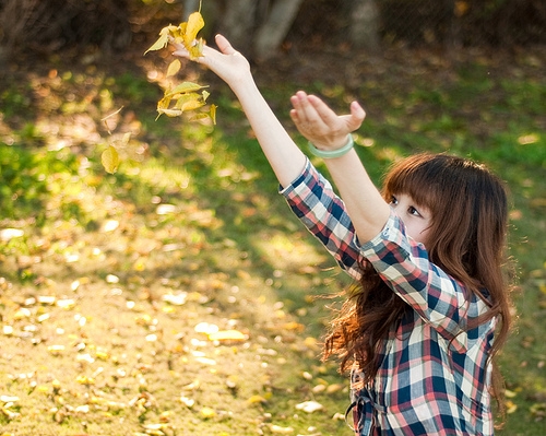 经典小清新女生 穿格子衫的小女生