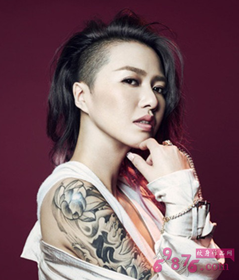 女神谭维维花臂纹身图案