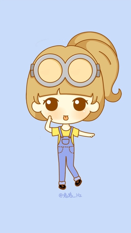 爱上鬼小妞的可爱动漫插画