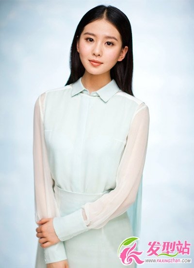 韩式中分中长发发型图片 打造显瘦修颜女神气质